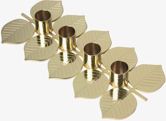 Bild av elegant ljusstake i gyllene metallfinish