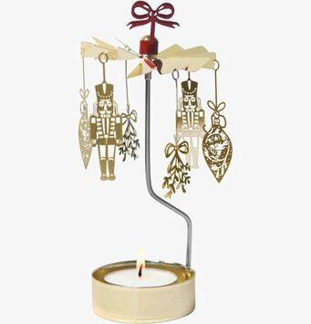 Bild av detaljrik ljuslykta med änglaspelstema