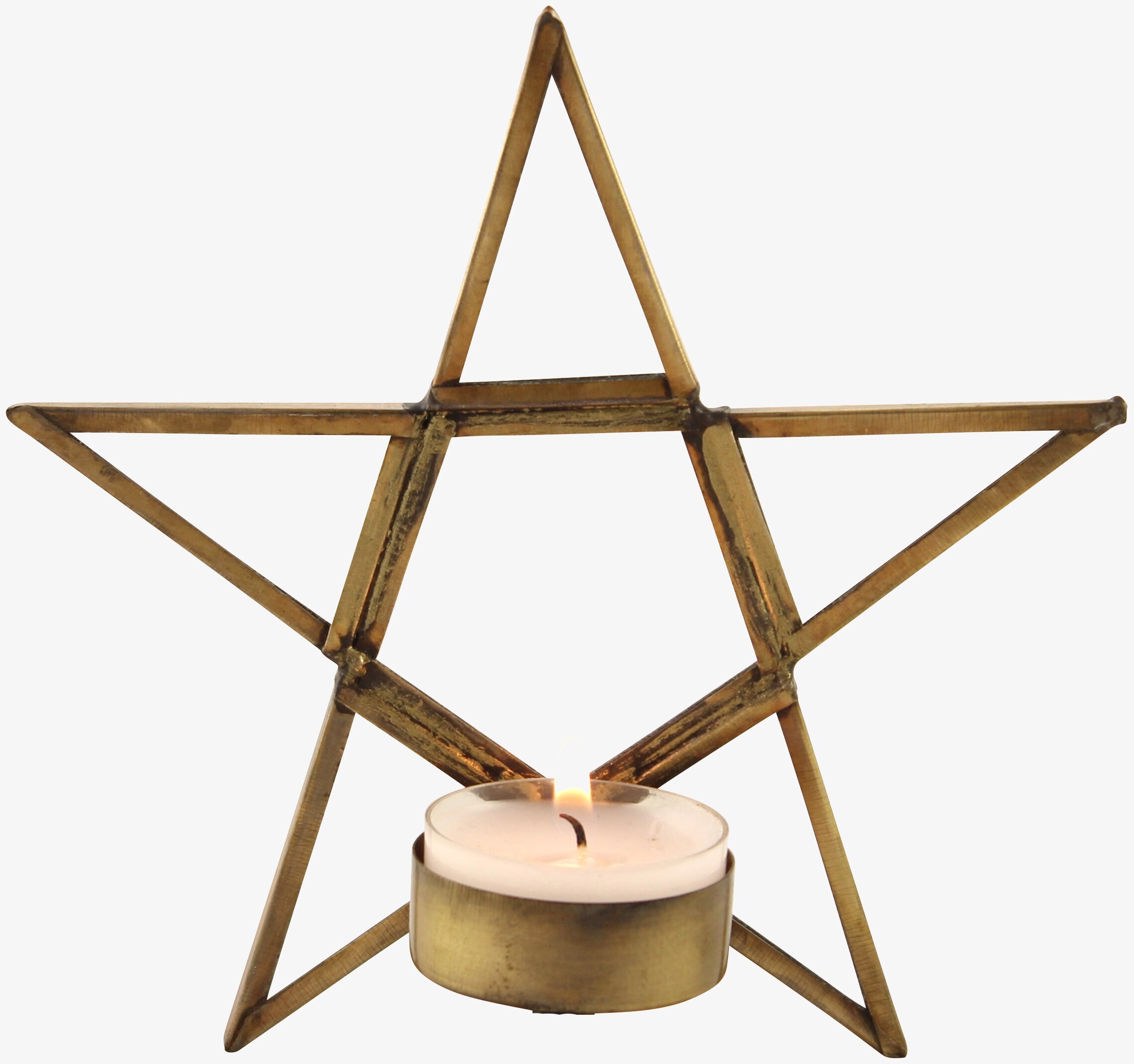 Ljushållare Stjärna Antik Mässing från Strömshaga, 20 cm