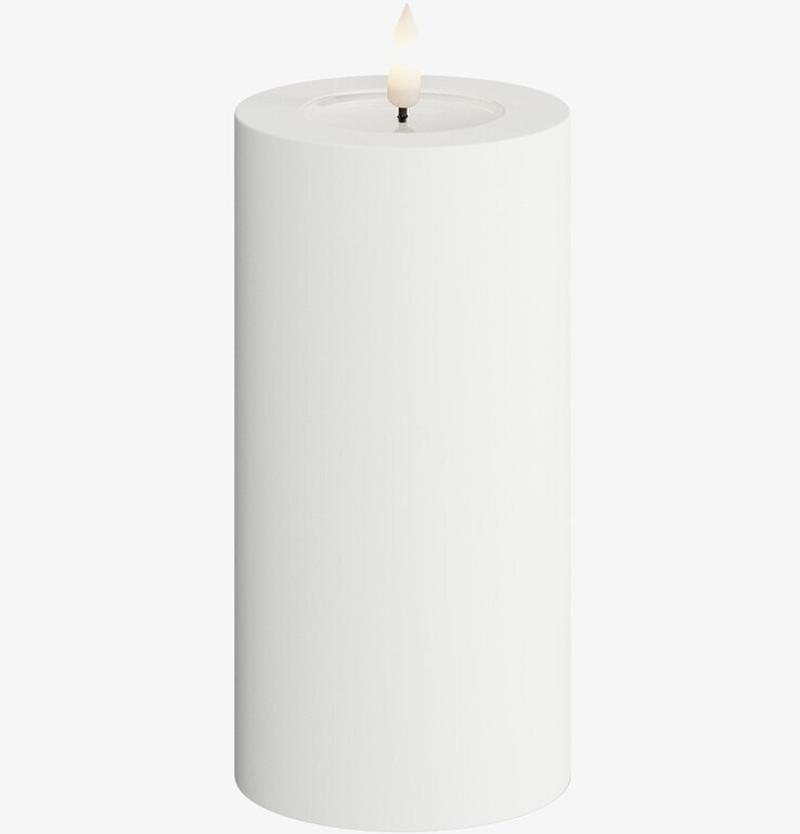 Bild av vitt blockljus för utomhusbruk med batterilåga