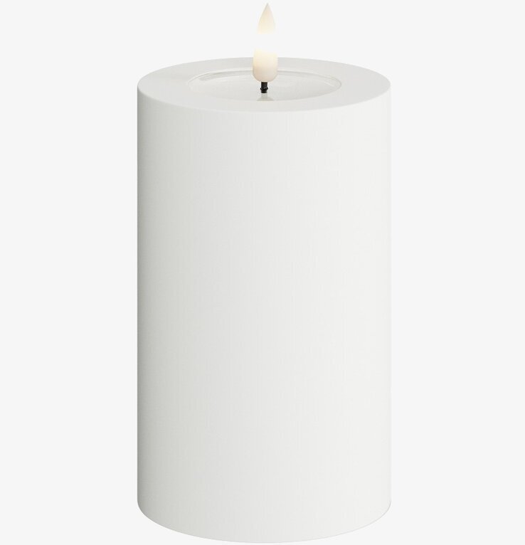 Bild av en elegant vit blockljus för utomhusbruk