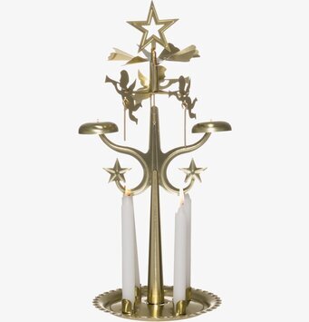 Bild av elegant änglaspel i mässing med roterande änglar