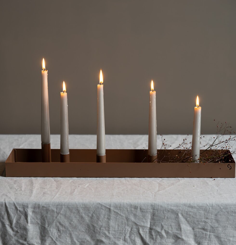 Ljusstake Med Magnetiska Ljushållare Brun Storefactory Ljusstakar Adventsstakar Ljushyllor