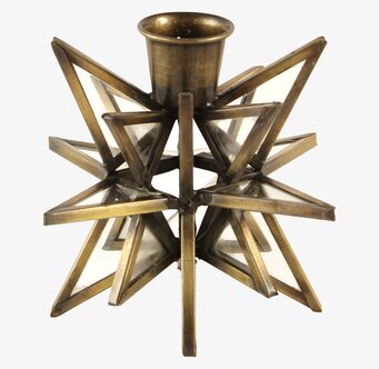 Bild av antik ljushållare i stjärnform med glasdetaljer