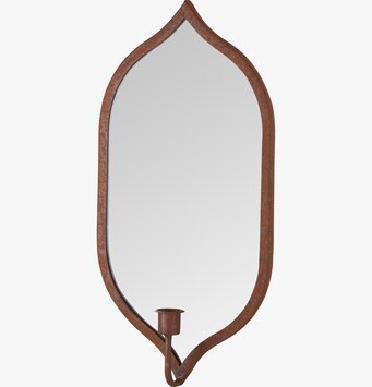 Bild av väggljusstake med spegel och rostig finish