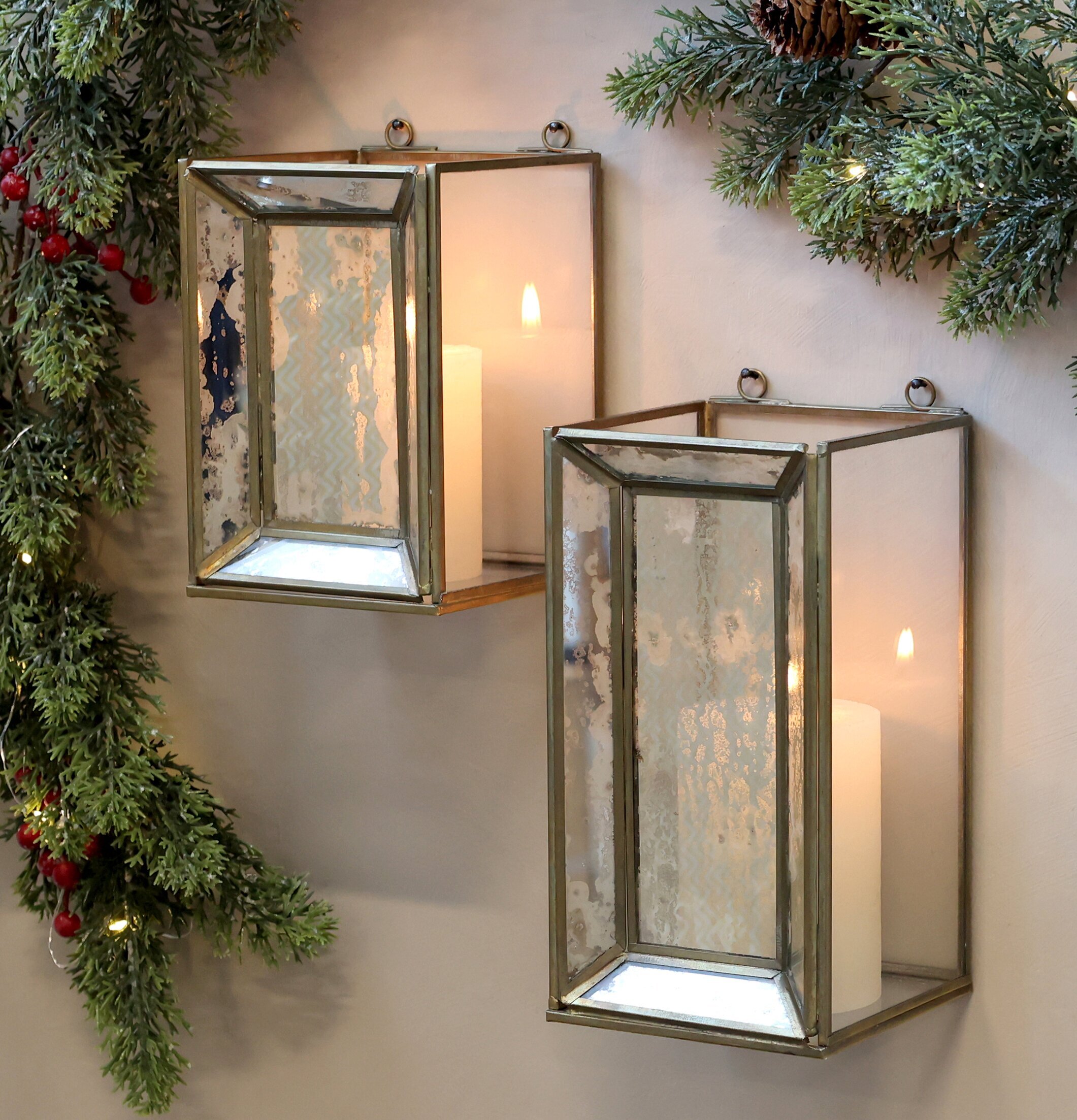 Vägglykta Mässing Stor Liten Chic Antique Lyktor Endless Light Ljuslyktor