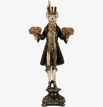 Bild av charmig ljusstake med mus i eleganta kläder