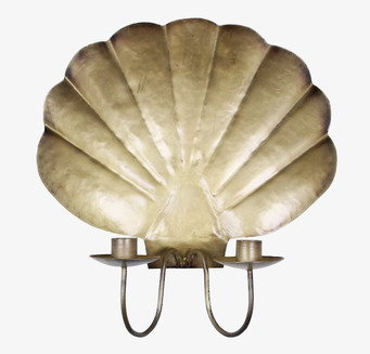 Bild av dekorativ vägglampett i antik mässingsfärg