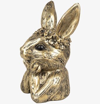 Bild av dekorativ ljusstake i antik guld med kaninform