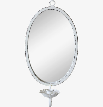 Bild av oval väggspegel med ljushållare i vintage stil