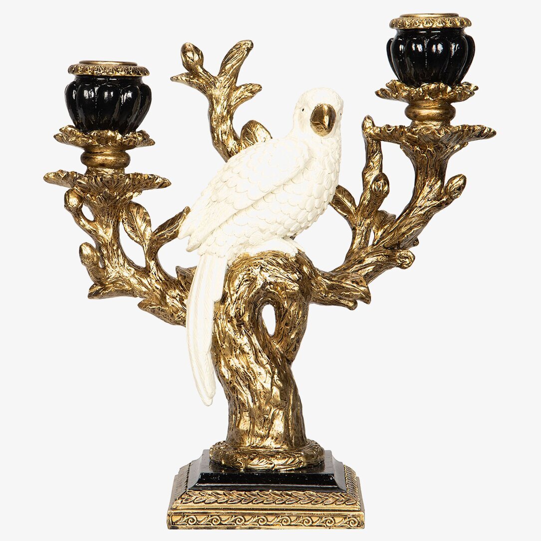 Ljusstake Papegoja Guld/Svart A Lot Decoration Ljusstakar Adventsstakar Ljushållare Ljushyllor