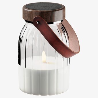 Bild av stilren och funktionell ljuslykta med solcell