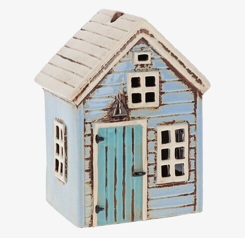 Ljuslykta Village Pottery - Holiday House Blue Joe Davies Lyktor Endless Light Ljuslyktor