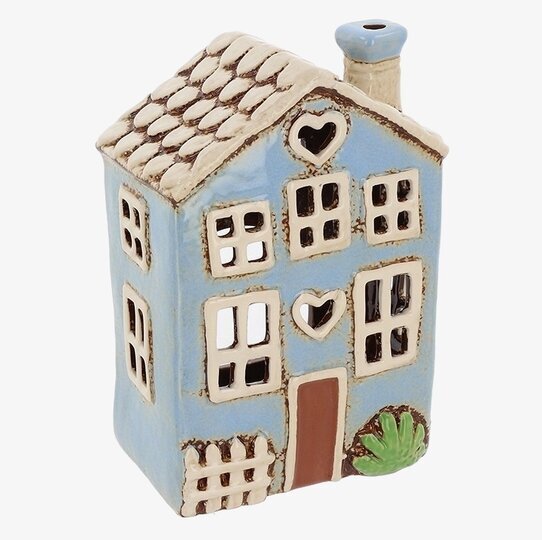 Ljuslykta Village Pottery - Garden Heart House Blue Joe Davies Lyktor Endless Light Ljuslyktor