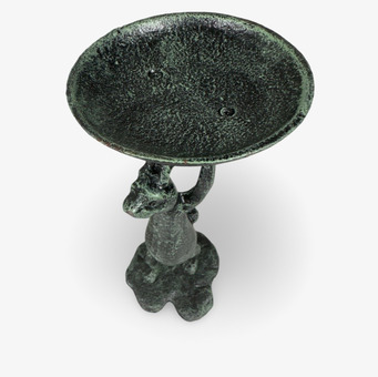 Bild av dekorativt fågelbad i antik kopparfinish