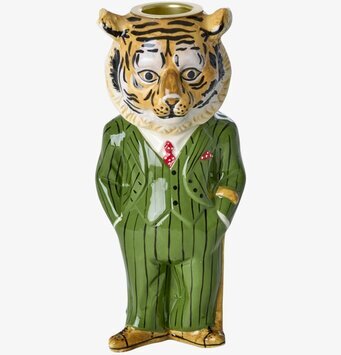 Bild av unik ljusstake: tiger i kostym med detaljer