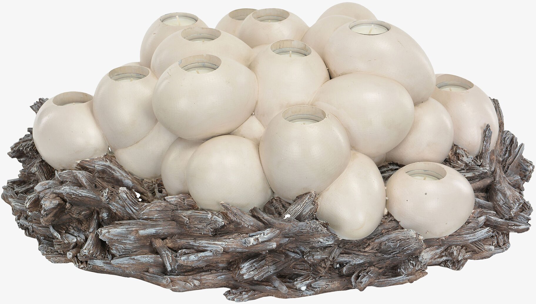 Stor Ljusstake Ägg 12 Värmeljus Antik Finish Poly A Lot Decoration Ljusstakar Adventsstakar Ljushållare Ljushyllor