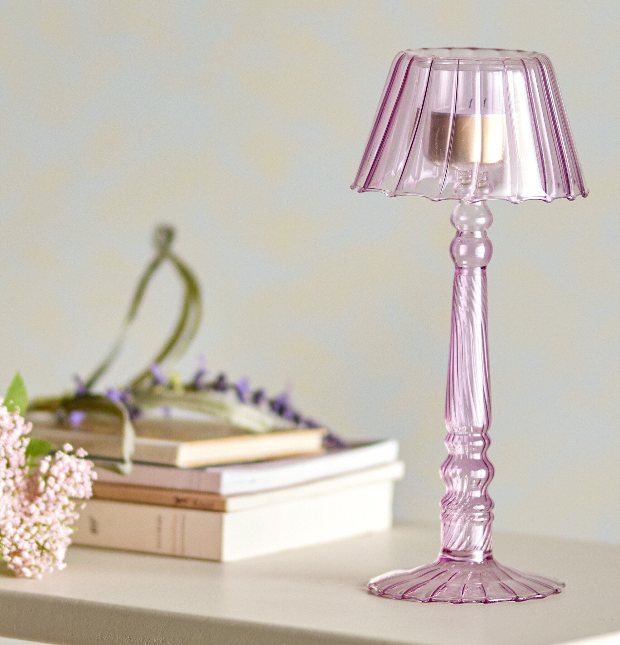 Ljusstake Värmeljus Rosa Stor Bloomingville Ljusstakar Adventsstakar Ljushållare Ljushyllor Lyktor Endless Light Ljuslyktor