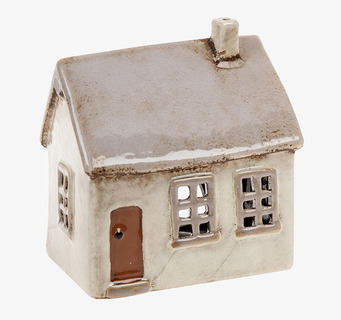 Bild av dekorativ ljuslykta som liknar ett litet hus