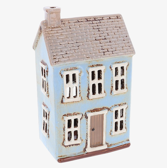 Ljuslykta Village Pottery - Tiled Tall Blue House Joe Davies Lyktor Endless Light Ljuslyktor