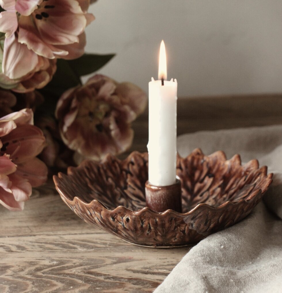 Ljusstake Leaf - Majas Cottage Ljusstakar Adventsstakar Ljushållare Ljushyllor