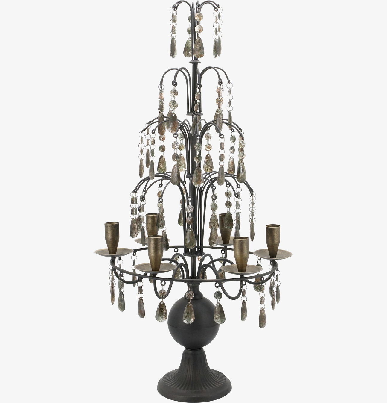 Fransk Ljusstake Med Prismor Antiksvart Chic Antique Ljusstakar Adventsstakar Ljushållare Ljushyllor