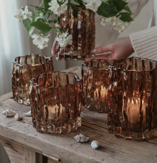 Ljuslykta Classico Chestnut 14cm 12cm Majas Cottage Lyktor Endless Light Ljuslyktor