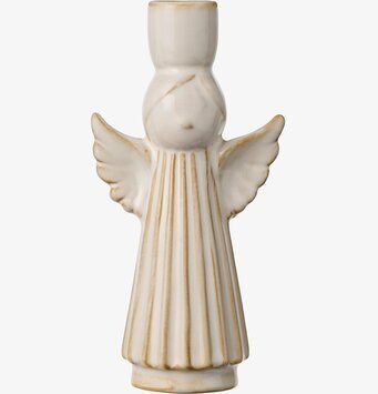 Bild av ljusstake i keramik formad som ängel med vingar
