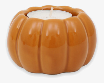 Bild på dekorativ ljuslykta i pumpaform med glaserad yta