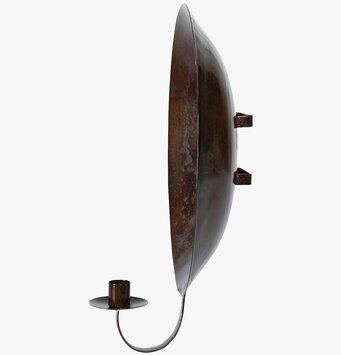 Bild på unik vägglampett i brun metall med elegant design