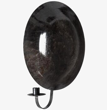 Bild på elegant ljuslampett i grå onyx med marmorerad yta