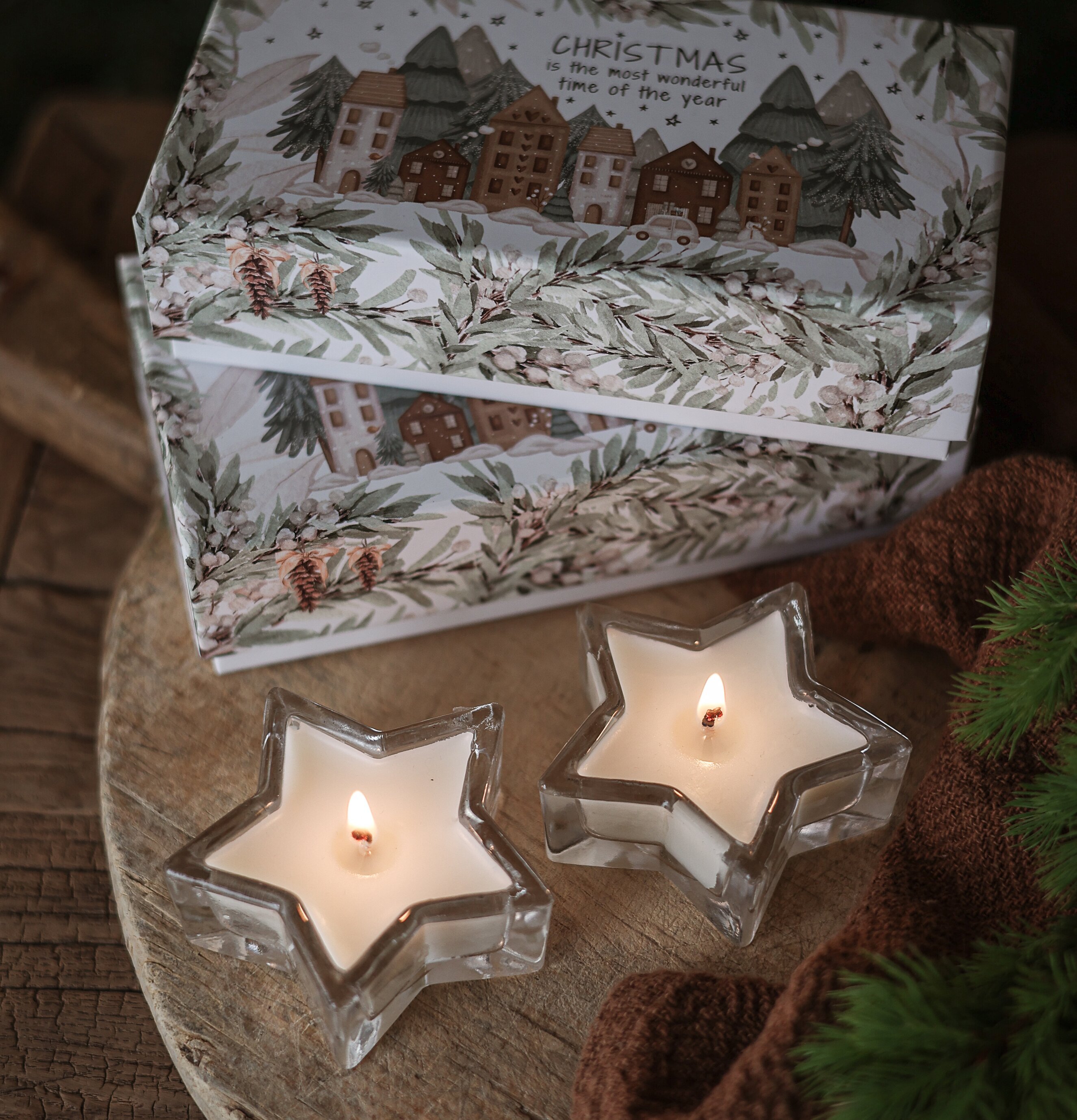 Doftljus 2/set Winter Stars - Majas Cottage Doftljus/doftpinnar