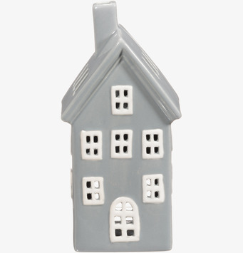 Bild av stilren ljuslykta i form av klassiskt stadshus