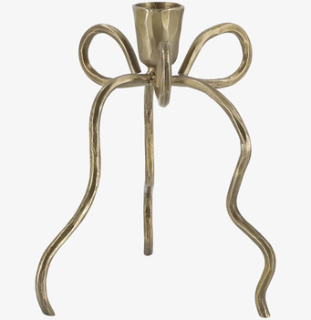 Bild av elegant ljusstake i antik mässing med rosettform