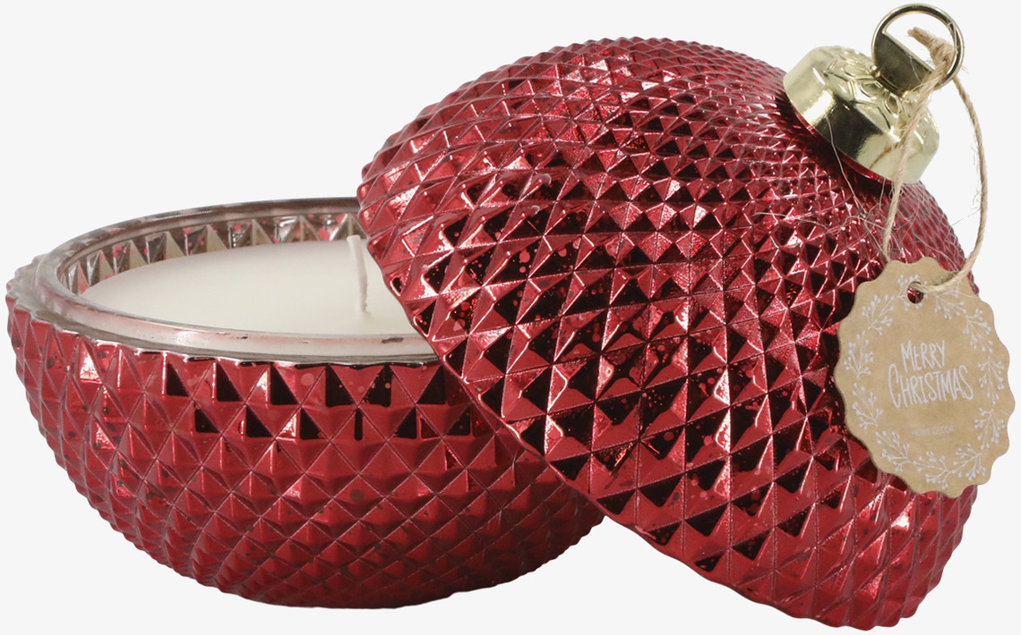 Ljus Julkula Röd Stor Chic Antique Stearinljus Värmeljus