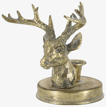 Bild av unik hjortformad ljusstake i antik mässingsfinish