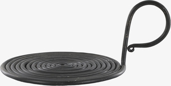 Bild av kammarljusstake i svart metall med spiraldesign
