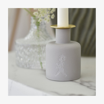 Keramikljusstake - Ljusgrå Solstickan Ljusstakar Adventsstakar Ljushållare Ljushyllor