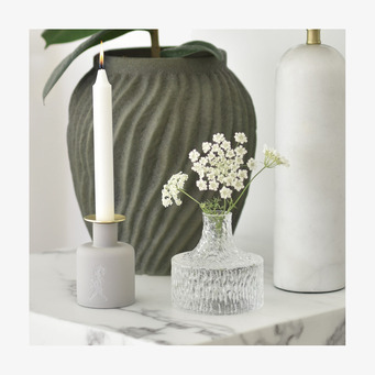 Keramikljusstake - Ljusgrå Solstickan Ljusstakar Adventsstakar Ljushållare Ljushyllor