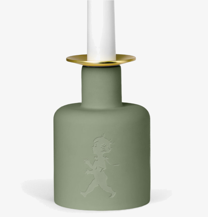 Keramikljusstake - Grön Solstickan Ljusstakar Adventsstakar Ljushållare Ljushyllor