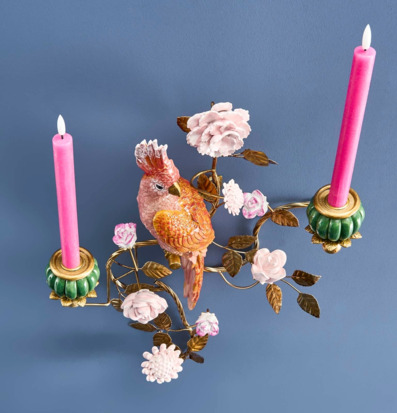 Väggljusstake Papegoja Orange/Guld Werner Voss Ljusstakar Adventsstakar Ljushållare Ljushyllor