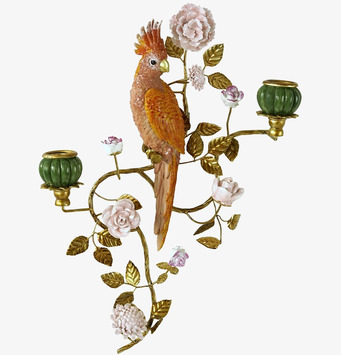 Väggljusstake Papegoja Orange/Guld Werner Voss Ljusstakar Adventsstakar Ljushållare Ljushyllor