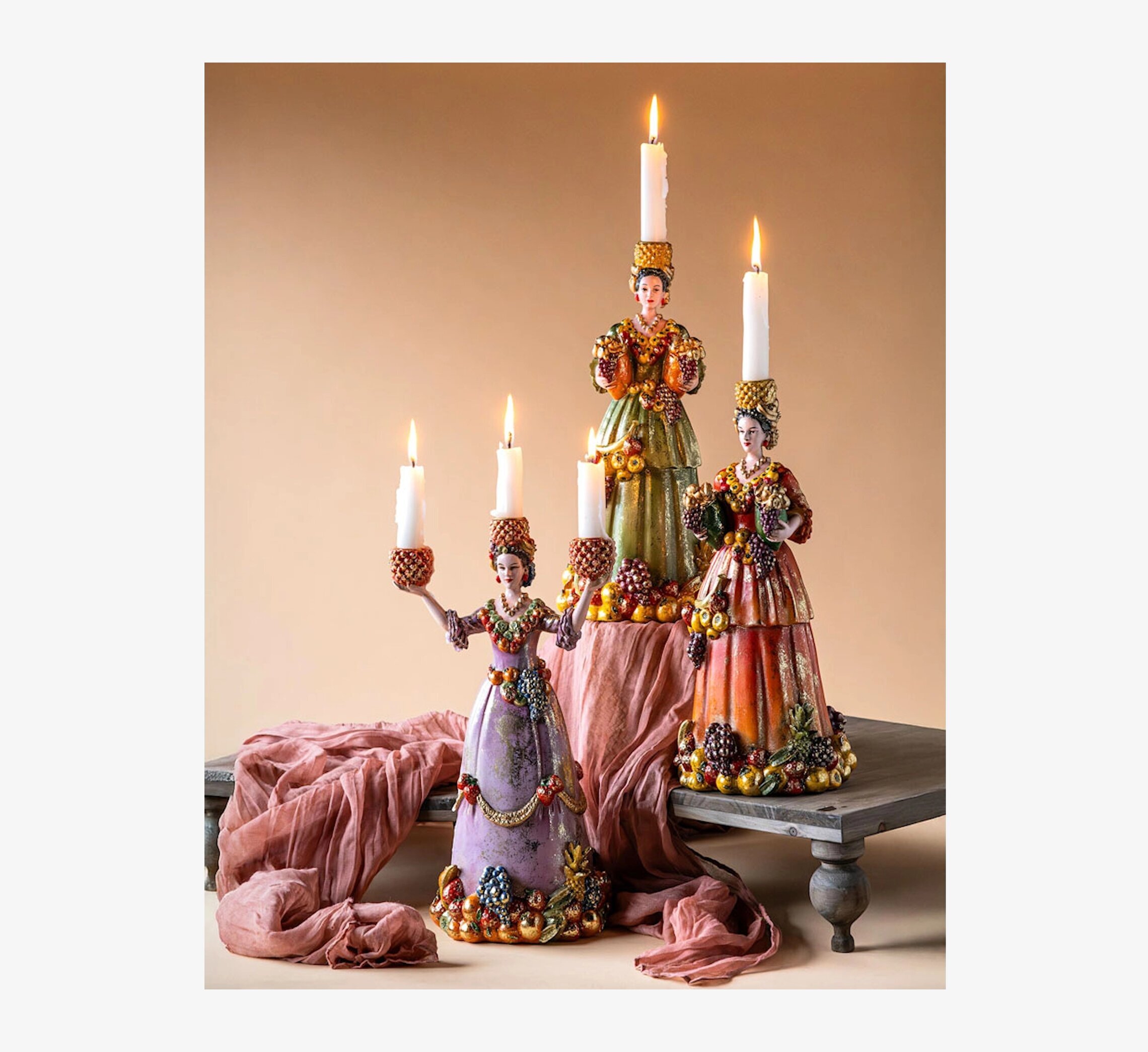 Ljusstake Frida Grön Röd A Lot Decoration Ljusstakar Adventsstakar Ljushållare Ljushyllor