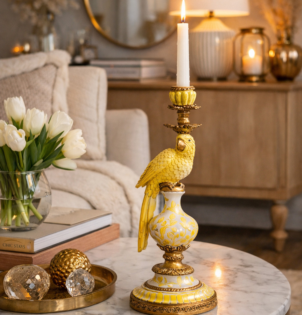 Ljusstake Papegoja Gul A Lot Decoration Ljusstakar Adventsstakar Ljushållare Ljushyllor