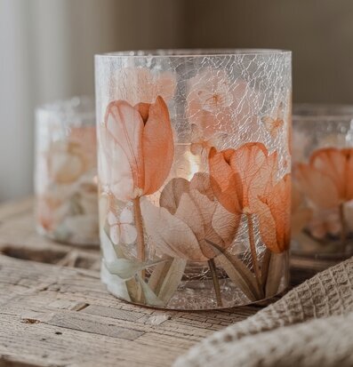 Ljuslykta Tulips 10x12cm Majas Cottage Lyktor Endless Light Ljuslyktor