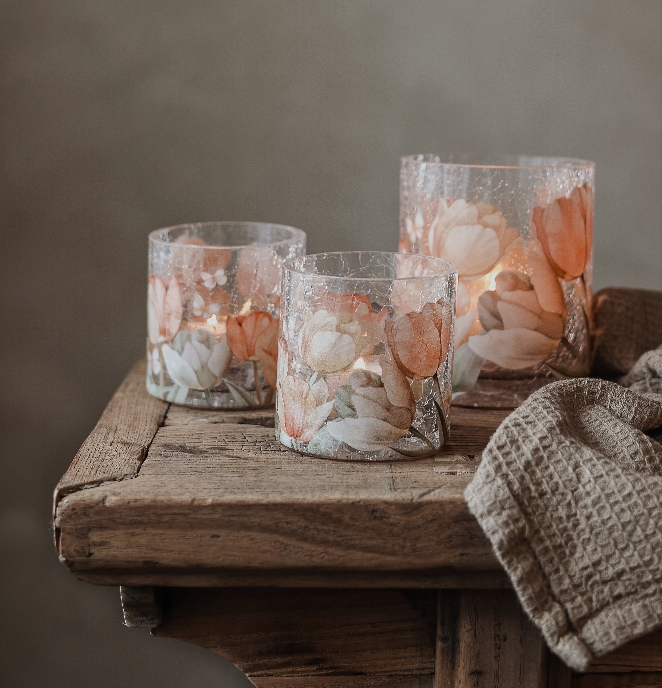 Ljuslykta Tulips 10x12cm 8x8cm Majas Cottage Lyktor Endless Light Ljuslyktor