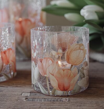 Ljuslykta Tulips 8x8cm Majas Cottage Lyktor Endless Light Ljuslyktor