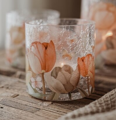 Ljuslykta Tulips 8x8cm Majas Cottage Lyktor Endless Light Ljuslyktor