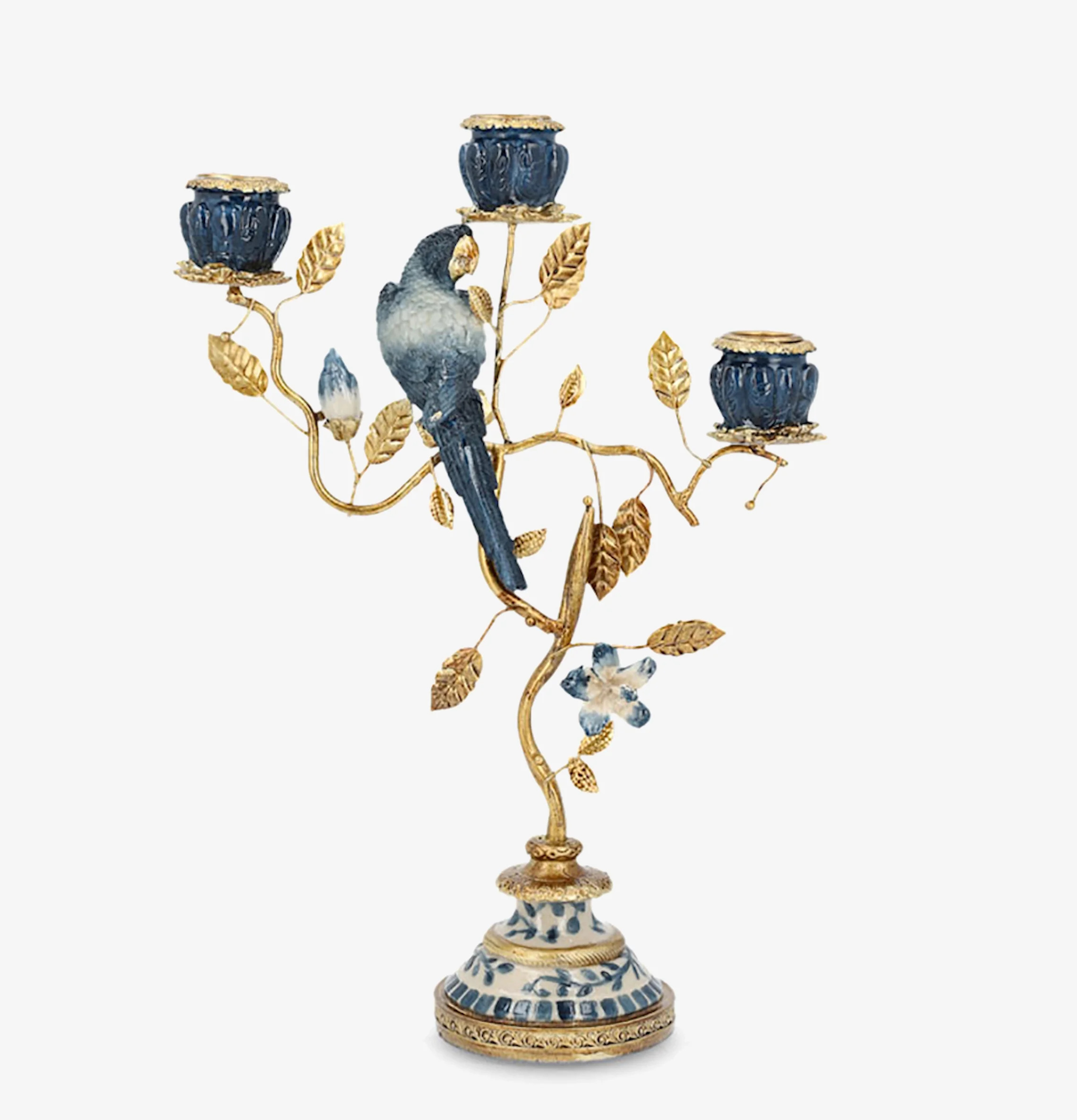 Ljusstake Fågelblad Blå A Lot Decoration Ljusstakar Adventsstakar Ljushållare Ljushyllor