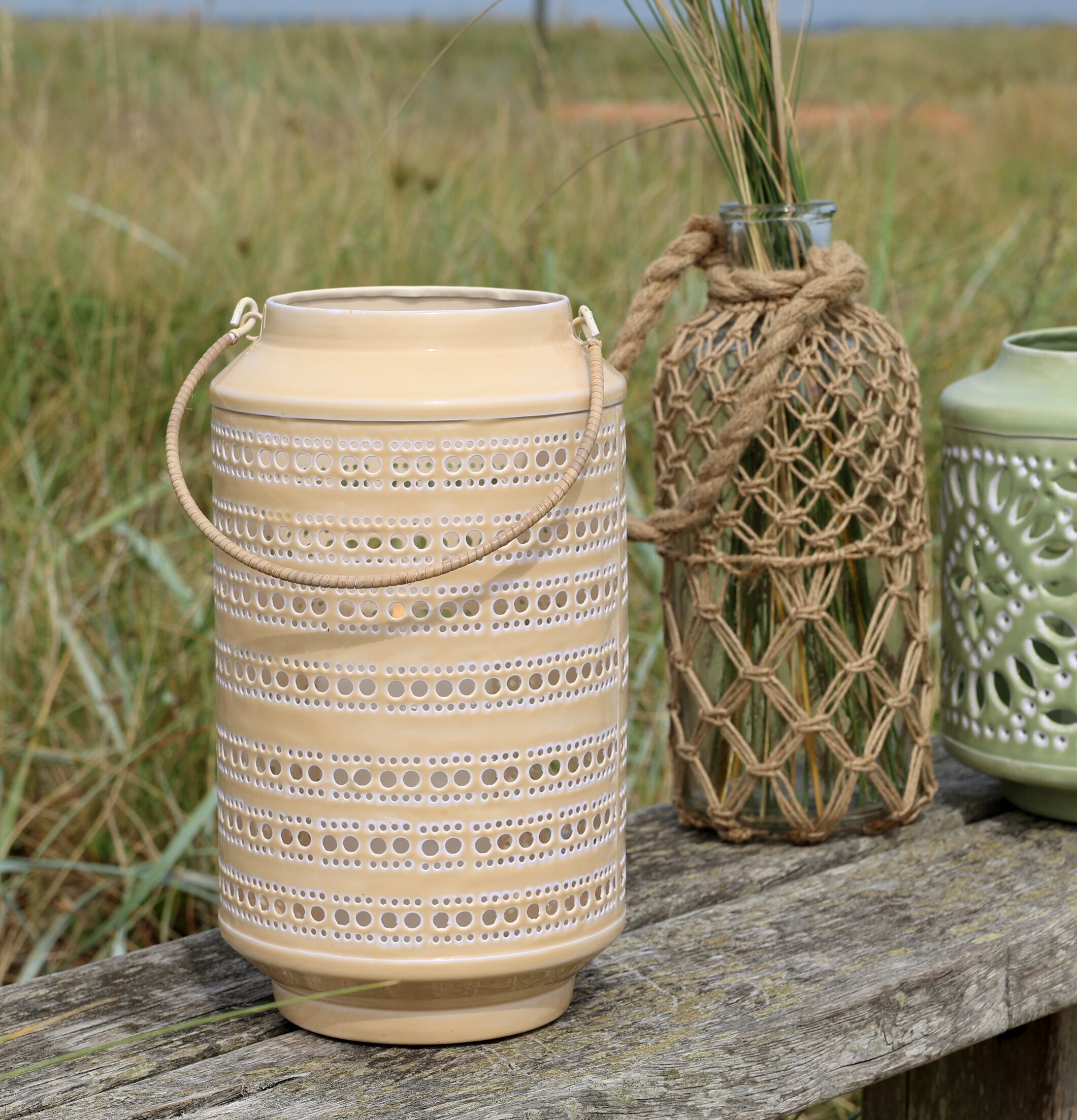 Ljuslykta Emalj Creme Chic Antique Lyktor Endless Light Ljuslyktor Övrig prydnad/dekoration för inredning utemiljö